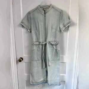 Sea New York Braided Denim Shirt Dress